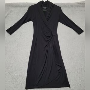 Karen Kane Black Faux Wrap Dress XS